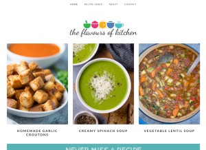 How theflavoursofkitchen.com looks like on a tablet such as an iPad.