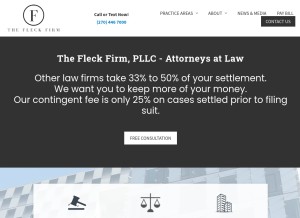How thefleckfirm.com looks like on a tablet such as an iPad.