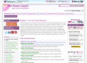 How theflowerexpert.com looks like on a tablet such as an iPad.