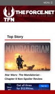 How theforce.net looks like on a mobile device such as an iPhone.
