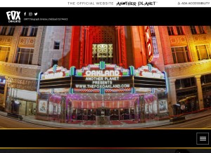 How thefoxoakland.com looks like on a tablet such as an iPad.