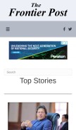 How thefrontierpost.com looks like on a mobile device such as an iPhone.