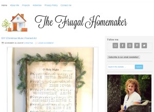 How thefrugalhomemaker.com looks like on a tablet such as an iPad.