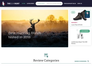 How thegearhunt.com looks like on a tablet such as an iPad.