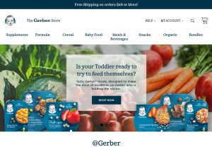 How thegerberstore.com looks like on a tablet such as an iPad.