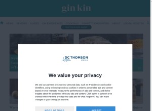 How theginkin.com looks like on a tablet such as an iPad.
