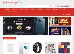 How thegioiapple.net looks like on a tablet such as an iPad.