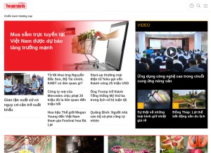 How thegioitiepthi.vn looks like on a tablet such as an iPad.