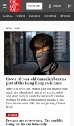 How theglobeandmail.ca looks like on a mobile device such as an iPhone.