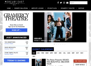 How thegramercytheatre.com looks like on a tablet such as an iPad.