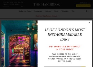 How thehandbook.com looks like on a tablet such as an iPad.