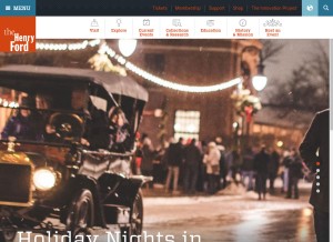 How thehenryford.org looks like on a tablet such as an iPad.