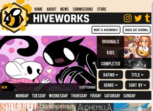 How thehiveworks.com looks like on a tablet such as an iPad.