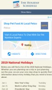How theholidayschedule.com looks like on a mobile device such as an iPhone.