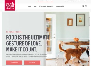 How thehonestkitchen.com looks like on a tablet such as an iPad.
