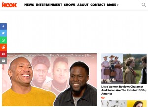 How thehooksite.com looks like on a tablet such as an iPad.