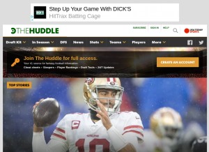 How thehuddle.com looks like on a tablet such as an iPad.