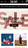 How thehut.com looks like on a mobile device such as an iPhone.