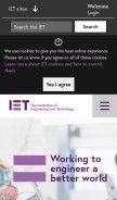 How theiet.org looks like on a mobile device such as an iPhone.