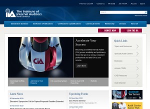 How theiia.org looks like on a tablet such as an iPad.