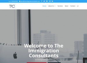 How theimmigrationconsultants.com looks like on a tablet such as an iPad.