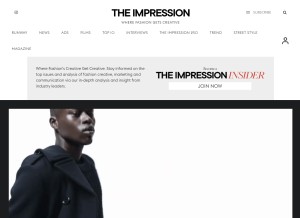 How theimpression.com looks like on a tablet such as an iPad.