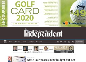 How theindependent.com looks like on a tablet such as an iPad.