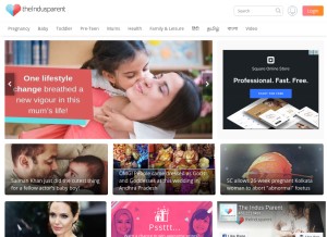 How theindusparent.com looks like on a tablet such as an iPad.