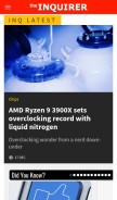 How theinquirer.net looks like on a mobile device such as an iPhone.