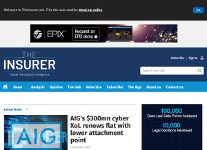 How theinsurer.com looks like on a tablet such as an iPad.