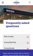 How theirving.com looks like on a mobile device such as an iPhone.