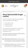 How theis-vine.dk looks like on a mobile device such as an iPhone.
