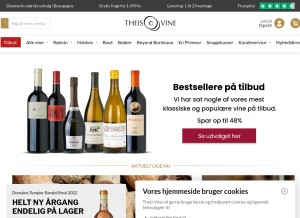 How theis-vine.dk looks like on a tablet such as an iPad.