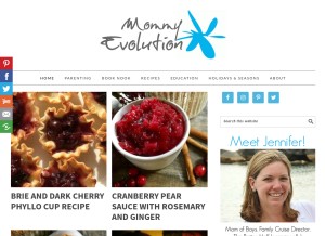 How thejennyevolution.com looks like on a tablet such as an iPad.