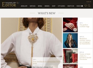 How thejewelleryeditor.com looks like on a tablet such as an iPad.