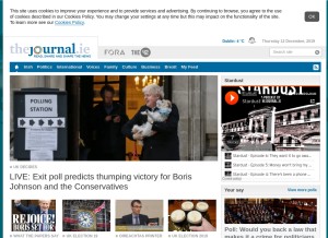 How thejournal.ie looks like on a tablet such as an iPad.