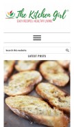 How thekitchengirl.com looks like on a mobile device such as an iPhone.