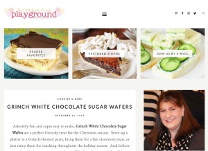 How thekitchenismyplayground.com looks like on a tablet such as an iPad.