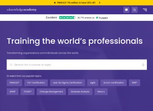 How theknowledgeacademy.com looks like on a tablet such as an iPad.