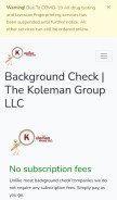 How thekolemangroupscreen.com looks like on a mobile device such as an iPhone.