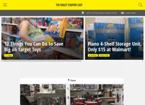 How thekrazycouponlady.com looks like on a tablet such as an iPad.