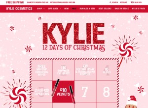 How thekyliejenner.com looks like on a tablet such as an iPad.