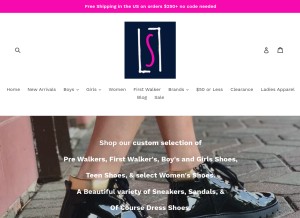 How thelacedshoe.com looks like on a tablet such as an iPad.