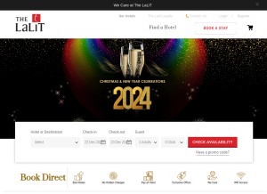 How thelalit.com looks like on a tablet such as an iPad.