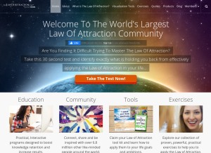 How thelawofattraction.com looks like on a tablet such as an iPad.