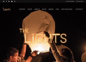How thelightsfest.com looks like on a tablet such as an iPad.