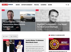 How thelivemirror.com looks like on a tablet such as an iPad.