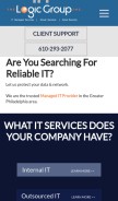 How thelogicgroup.com looks like on a mobile device such as an iPhone.