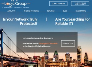 How thelogicgroup.com looks like on a tablet such as an iPad.