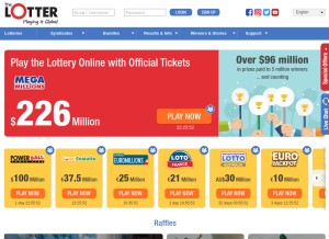 How thelotter.com looks like on a tablet such as an iPad.
